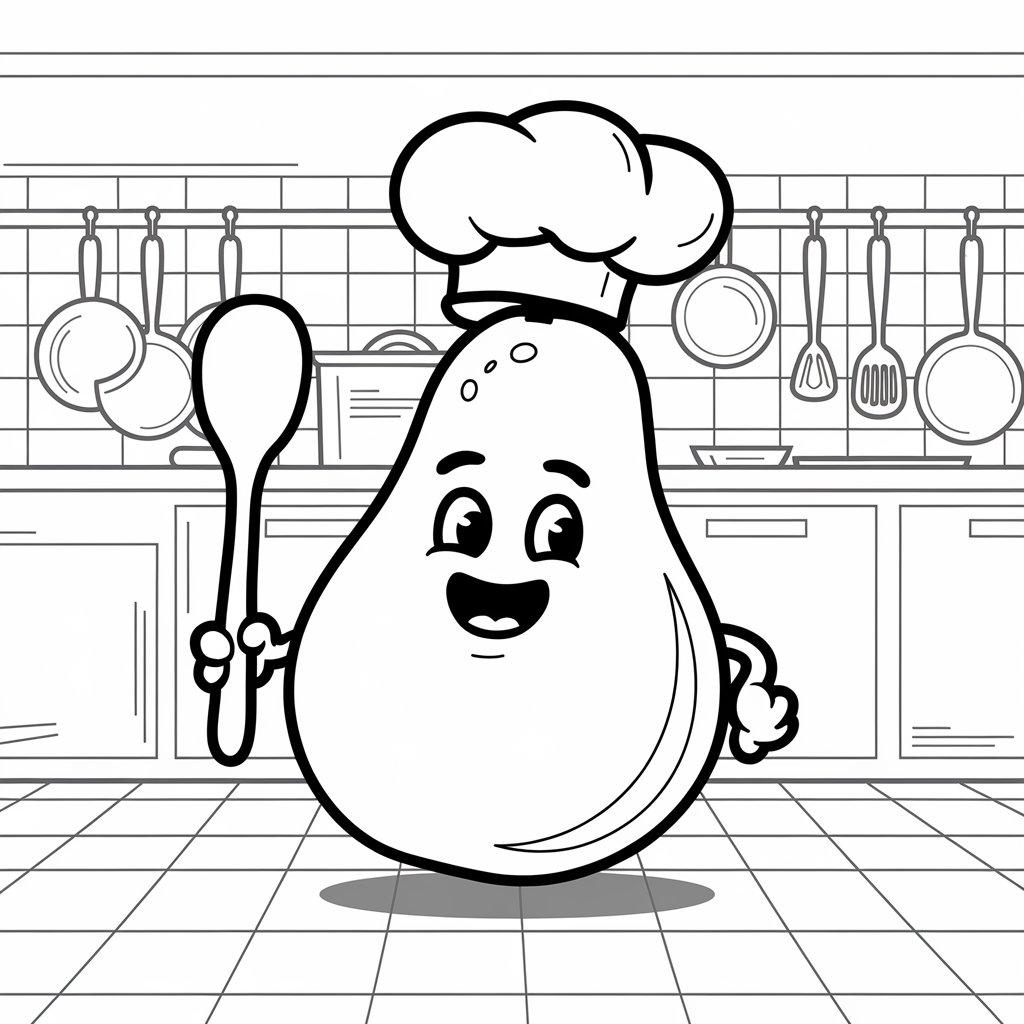 A_Chef_Pear_Holding_a_Wooden_Spoon