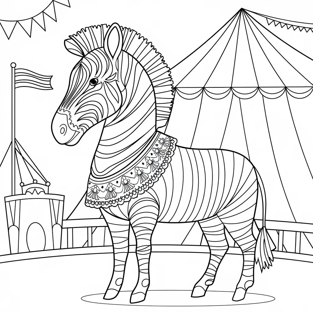 A_Circus_Zebra_in_Colorful_Costume