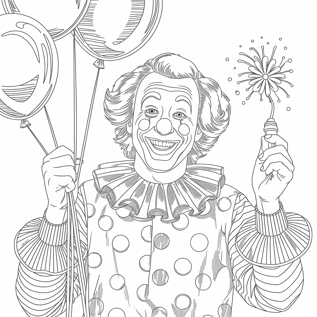 A_Clown_with_Balloons_and_a_Squirting_Flower