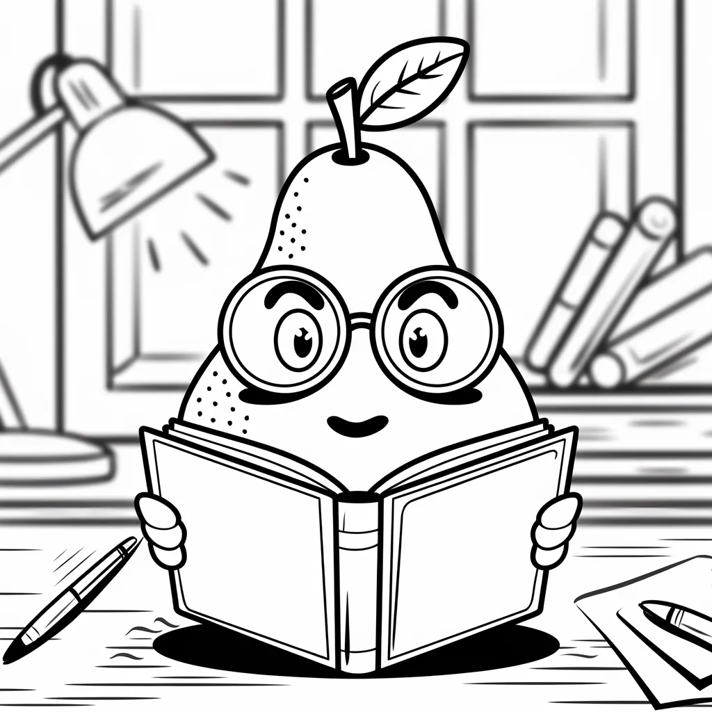 A_School_Pear_with_Glasses_and_a_Book