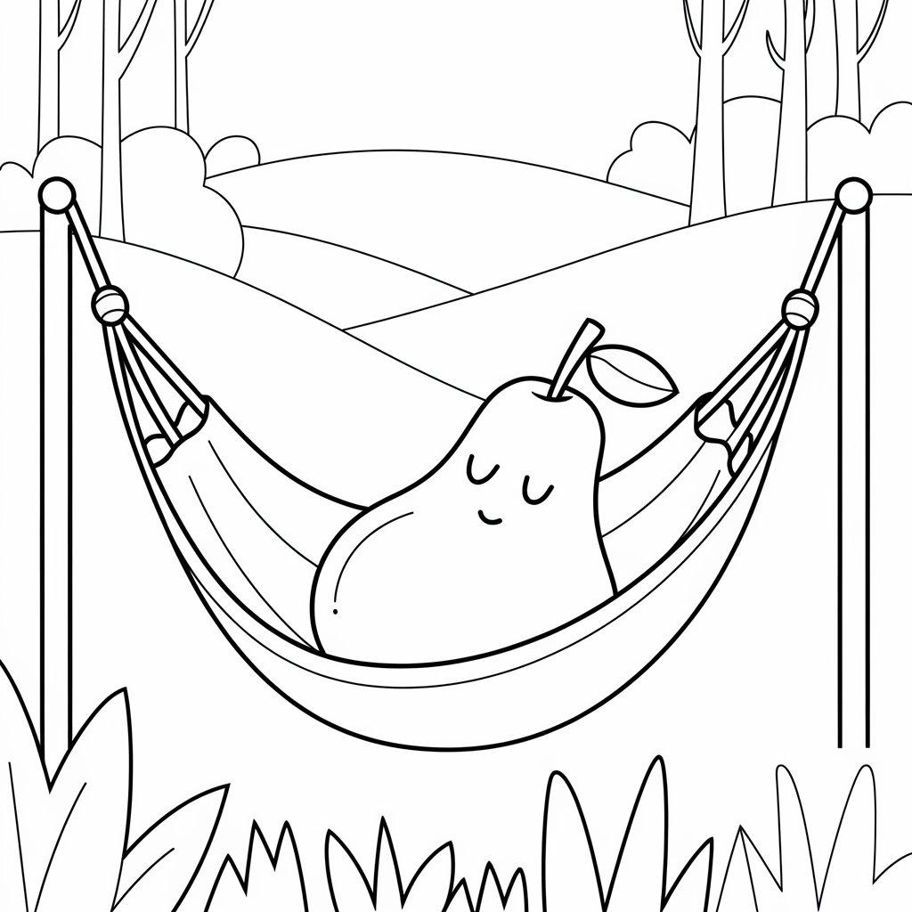 A_Sleepy_Pear_in_a_Hammock