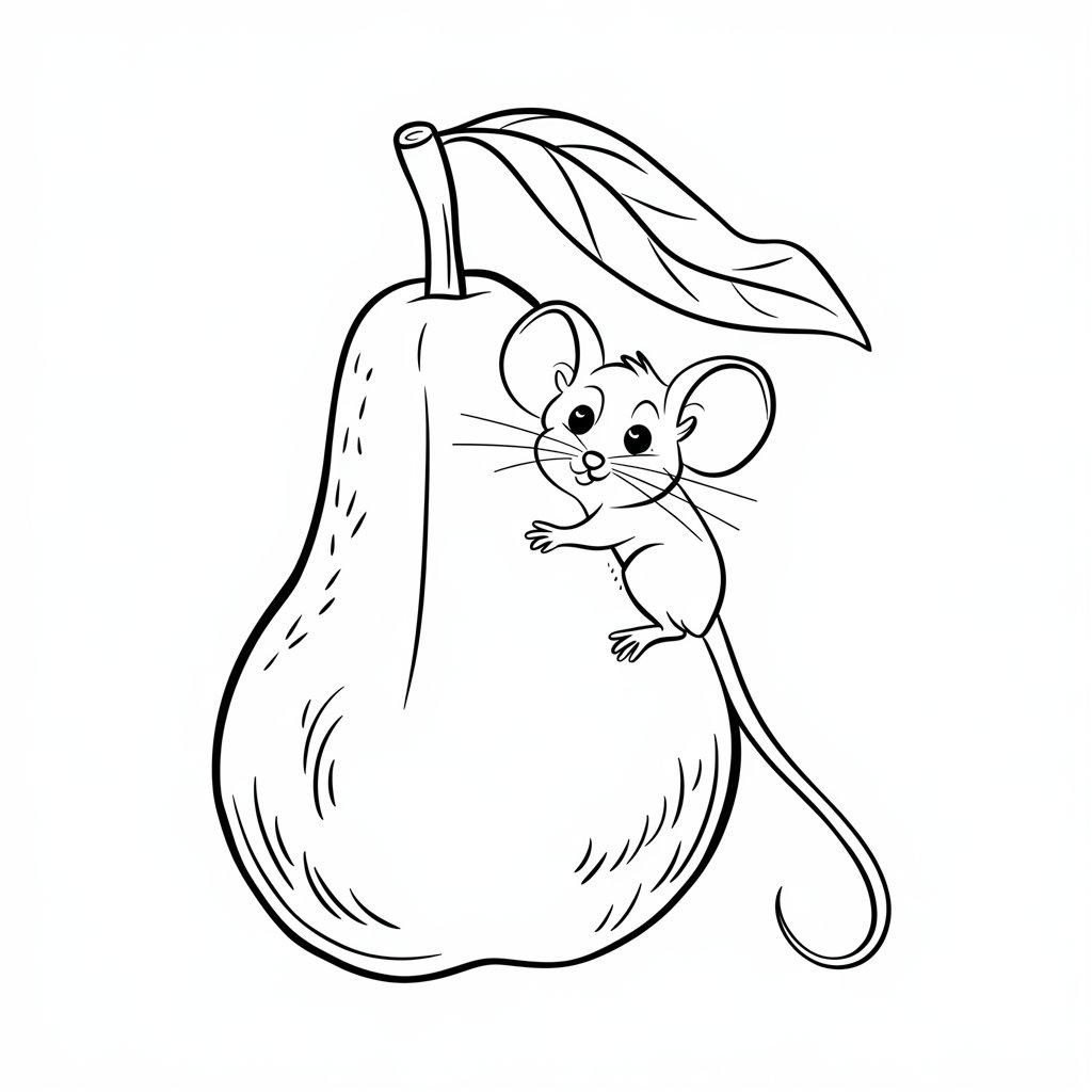 A_Tiny_Mouse_Holding_onto_a_Big_Pear