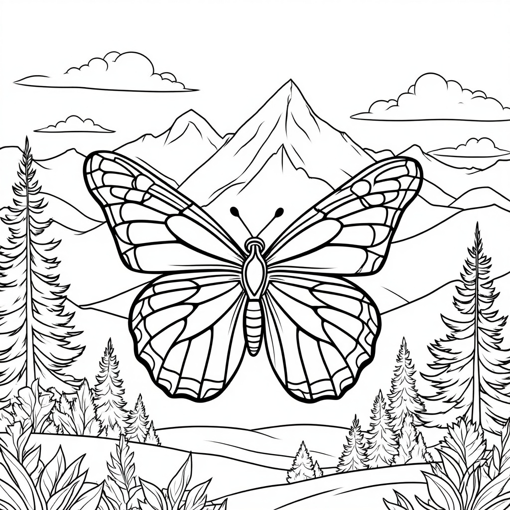 Butterfly Overlooking Mountain View