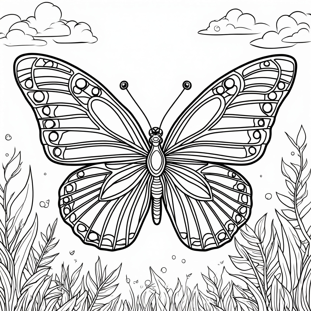 Butterfly with Heart-Shaped Patterns