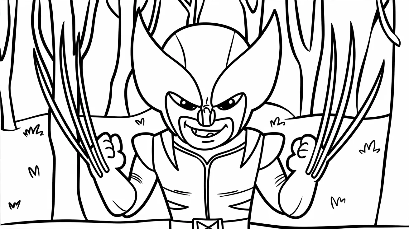 Cartoonish_Wolverine_Coloring_Pages_for_Kids