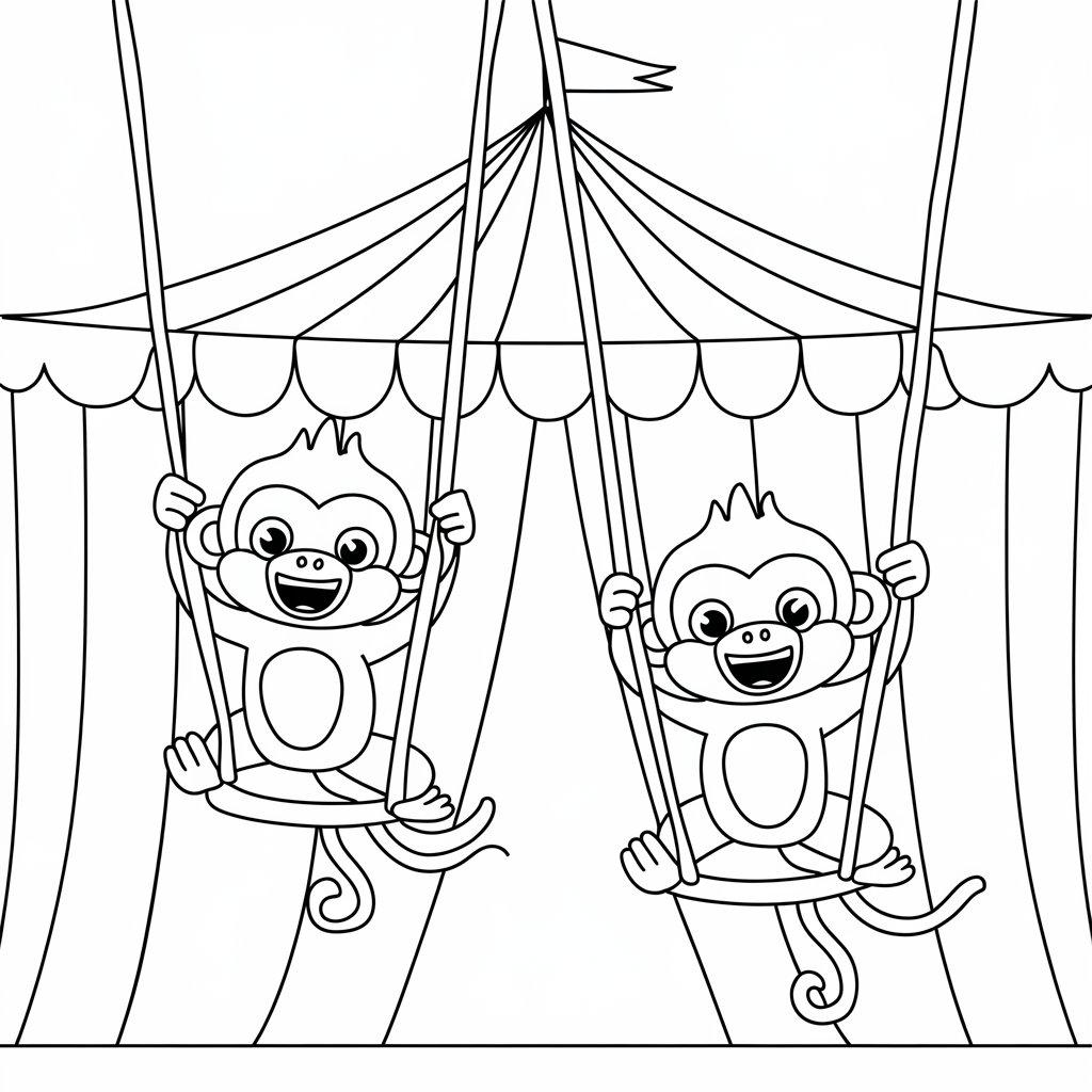 Circus_Monkeys_Swinging_on_Trapeze_Bars