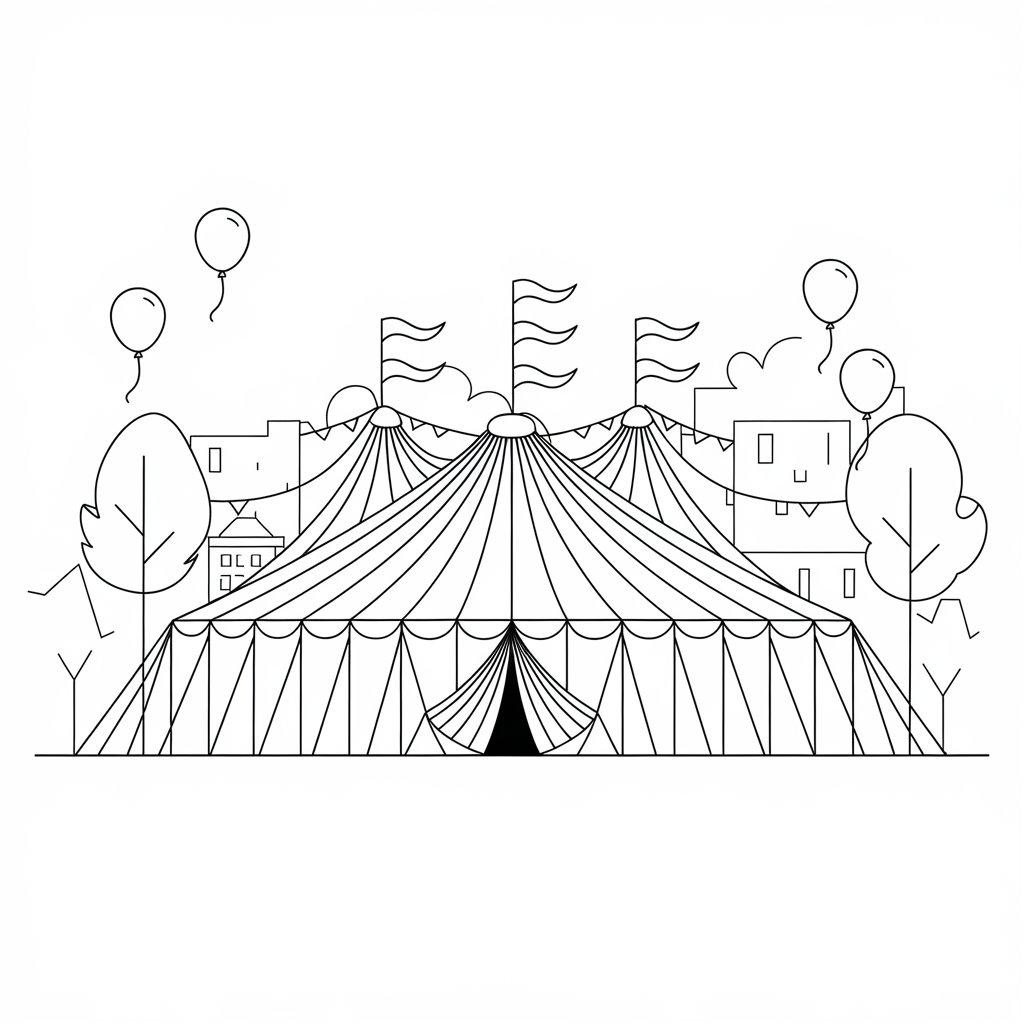 Circus_Tent_with_Balloons_and_Flags
