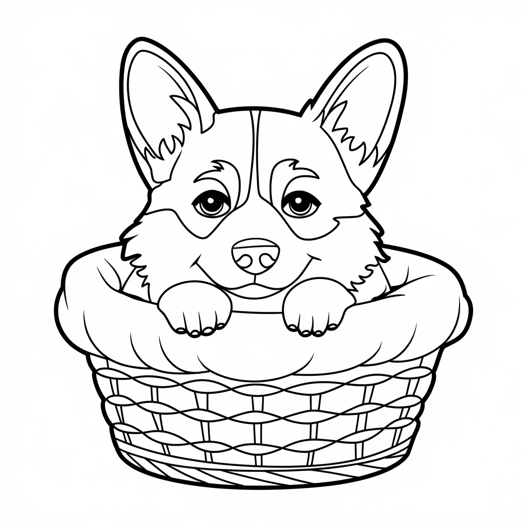 Corgi_in_a_Basket