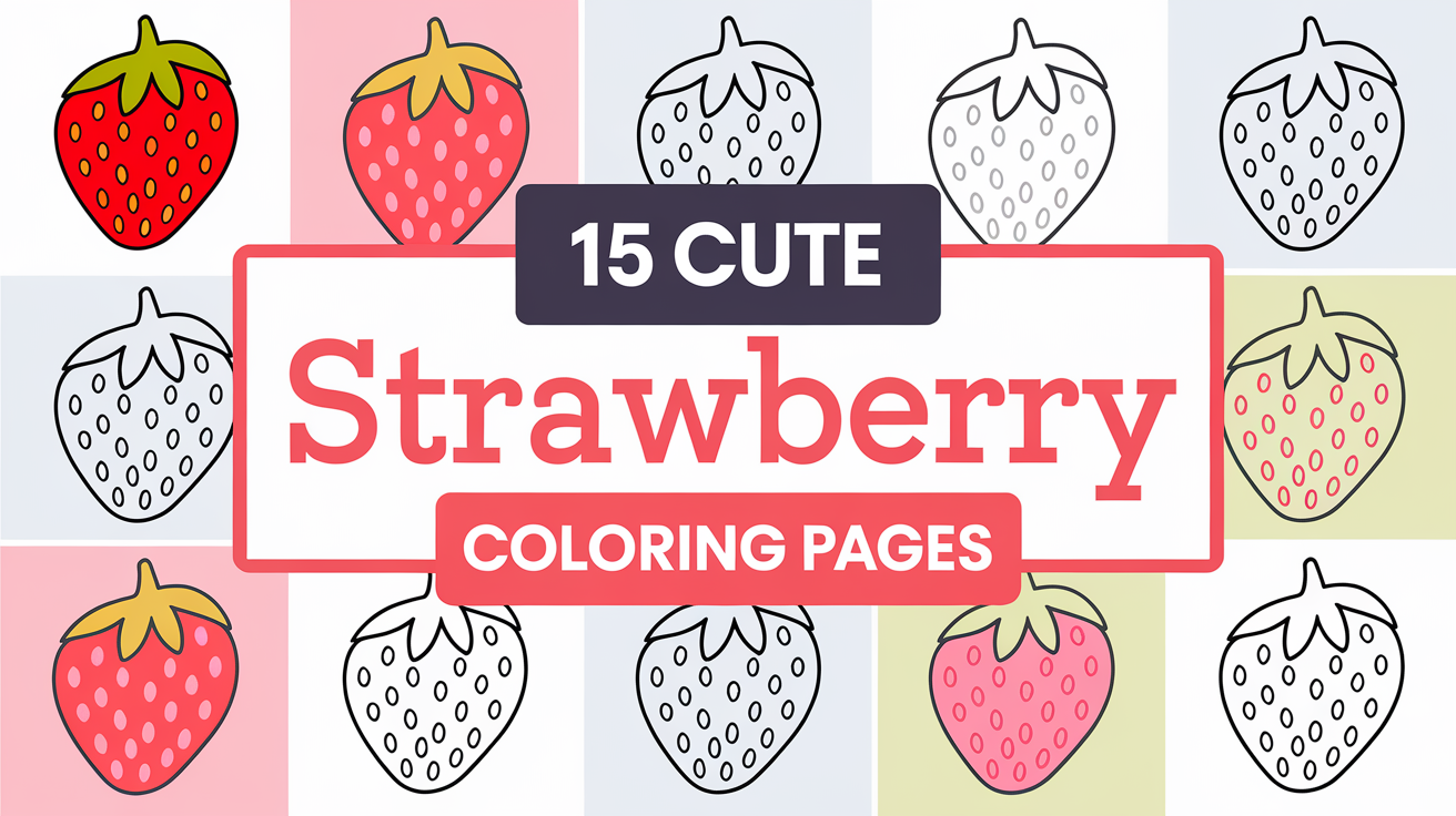 Cute Strawberry Coloring Pages