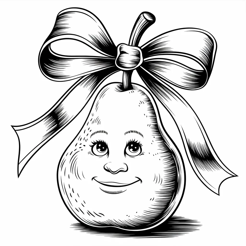 Cute_Pear_with_a_Bow_on_Top