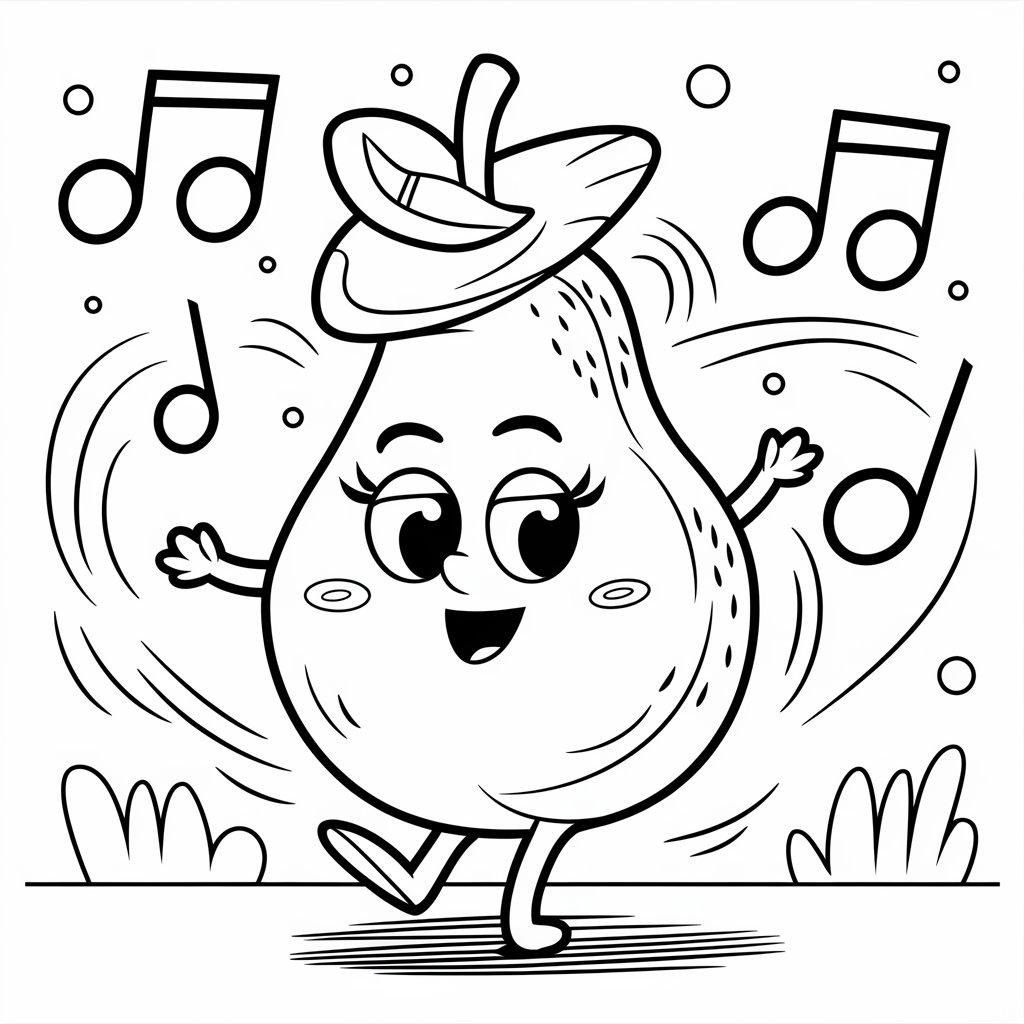 Dancing_Pear_with_Musical_Notes_Around