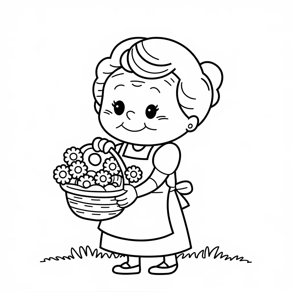Grandma_Holding_a_Basket_of_Flowers