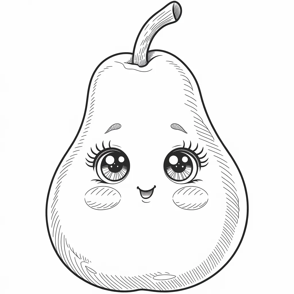 Kawaii-style_Pear_with_Chubby_Cheeks