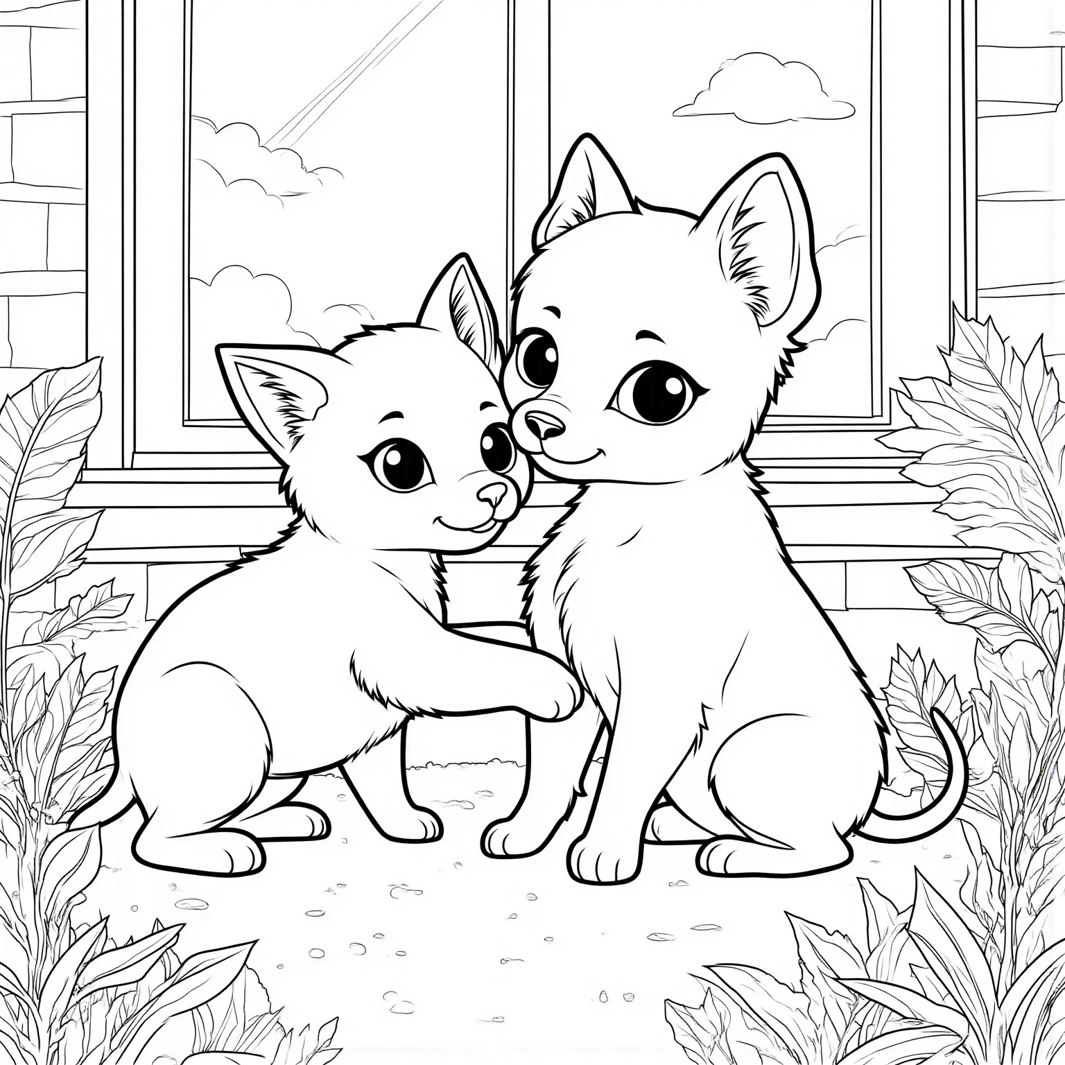 Kitten Cuddling with a Puppy