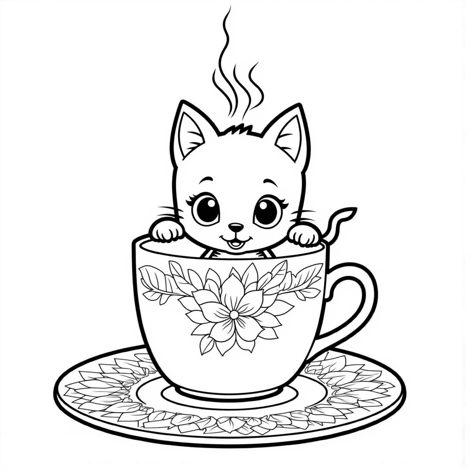 Kitten Hiding in a Teacup