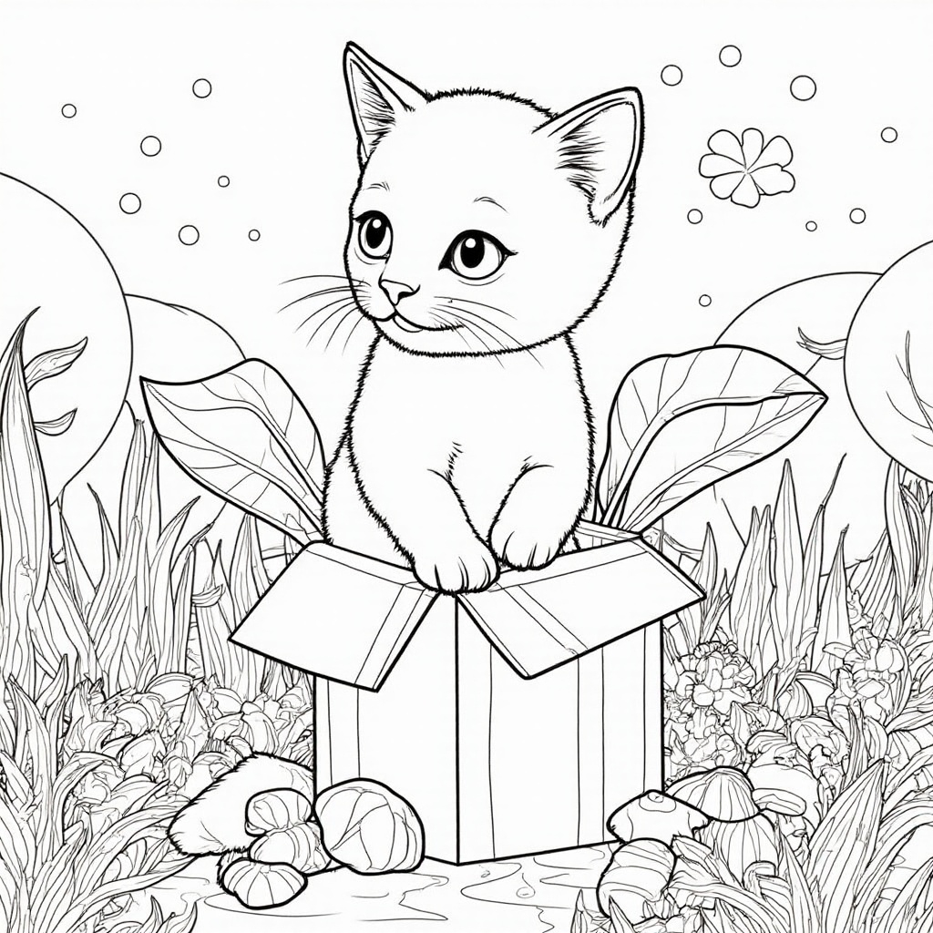 Kitten Peeking Out of a Gift Box