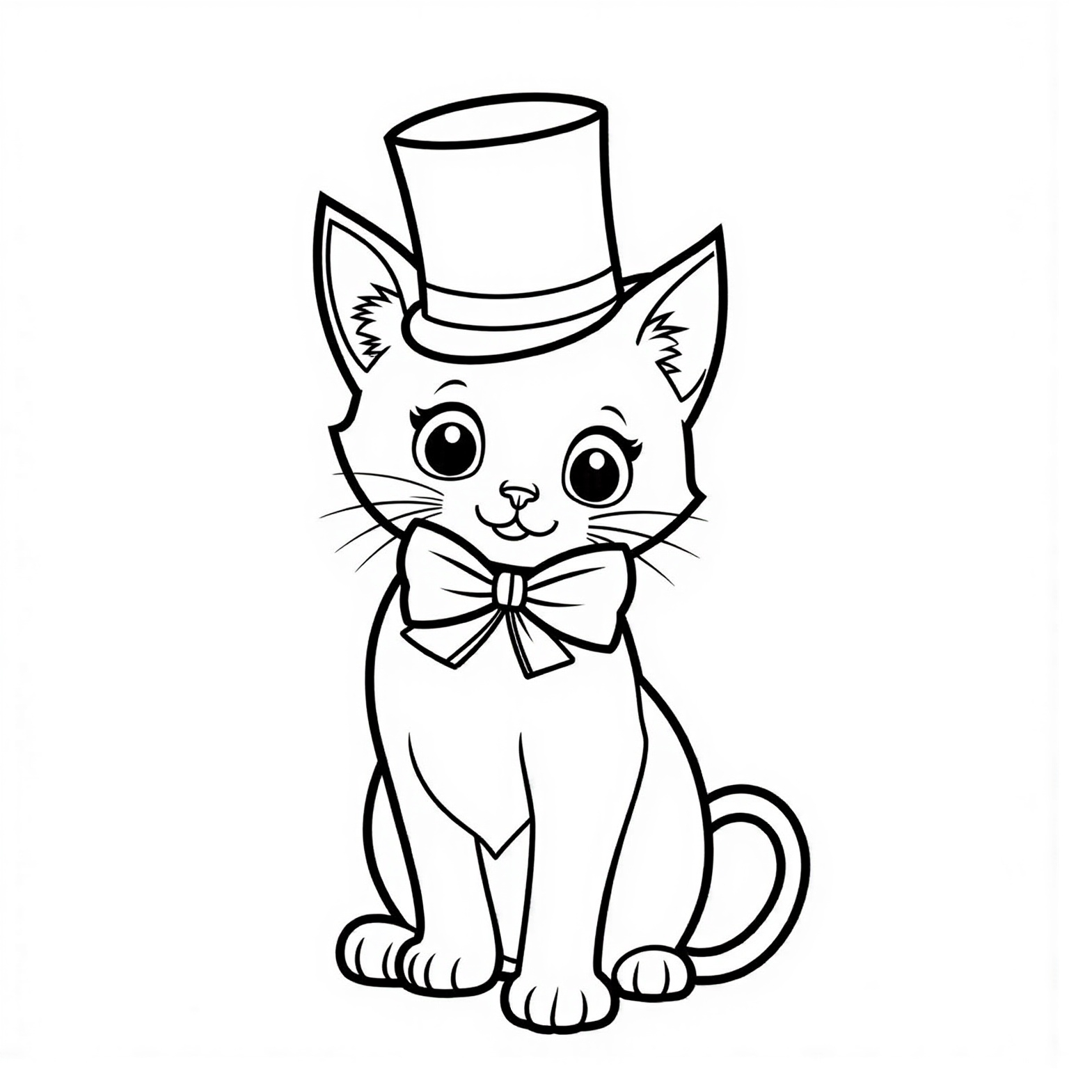 Kitten with a Bowtie and Top Hat