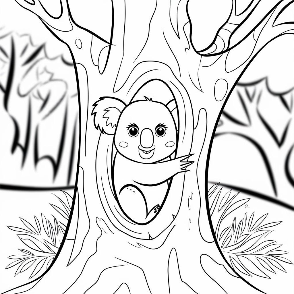 Koala_Peeking_from_A_Hollow_Tree