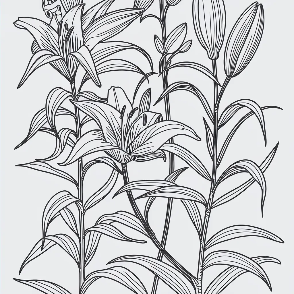 Lily_Stems_And_Leaves