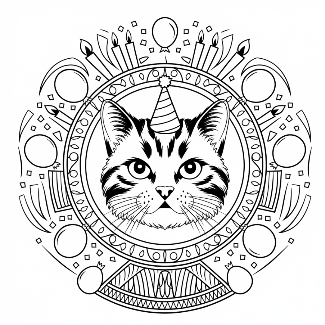 Mandala_Birthday_Cat