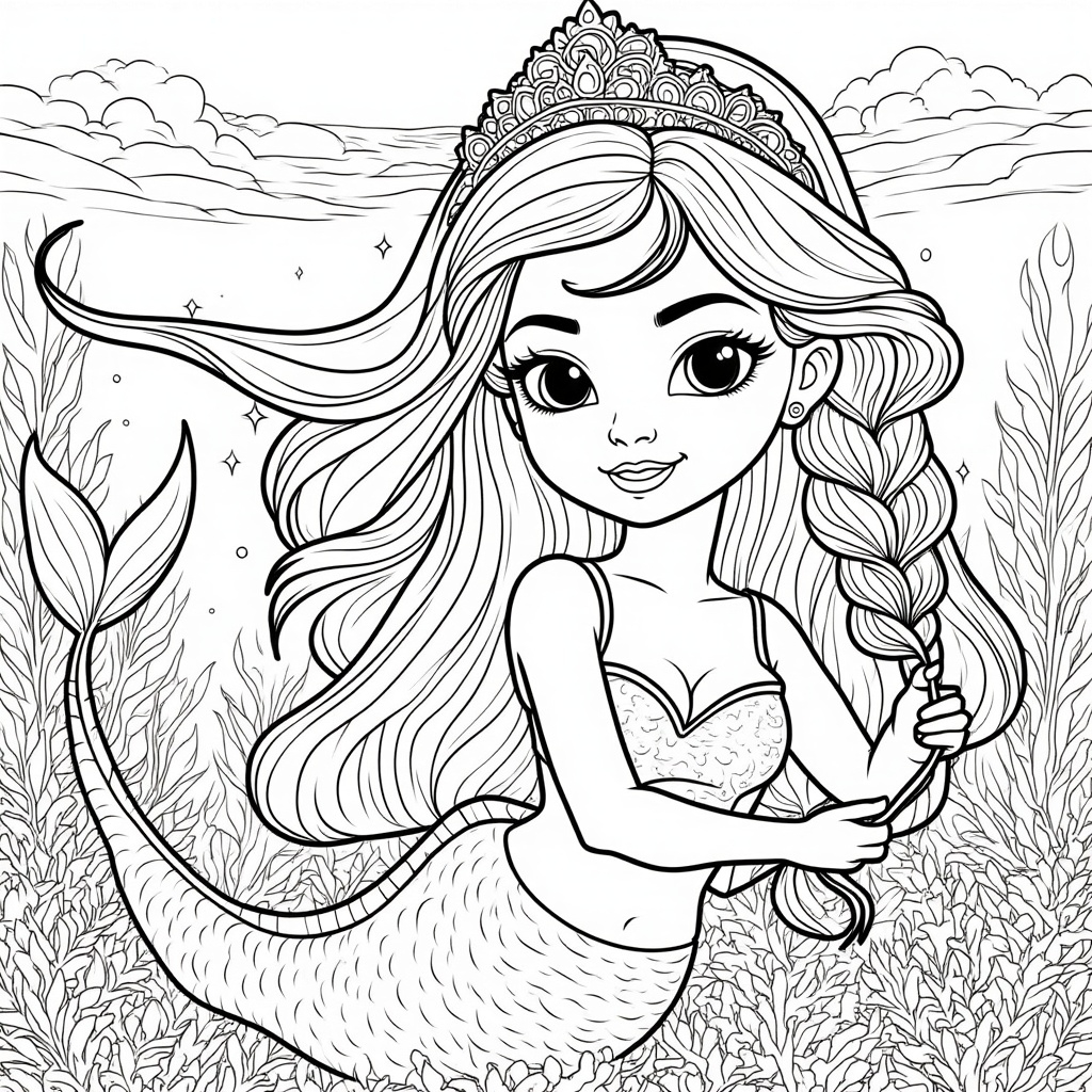 Mermaid Braiding Hair with Seaweed