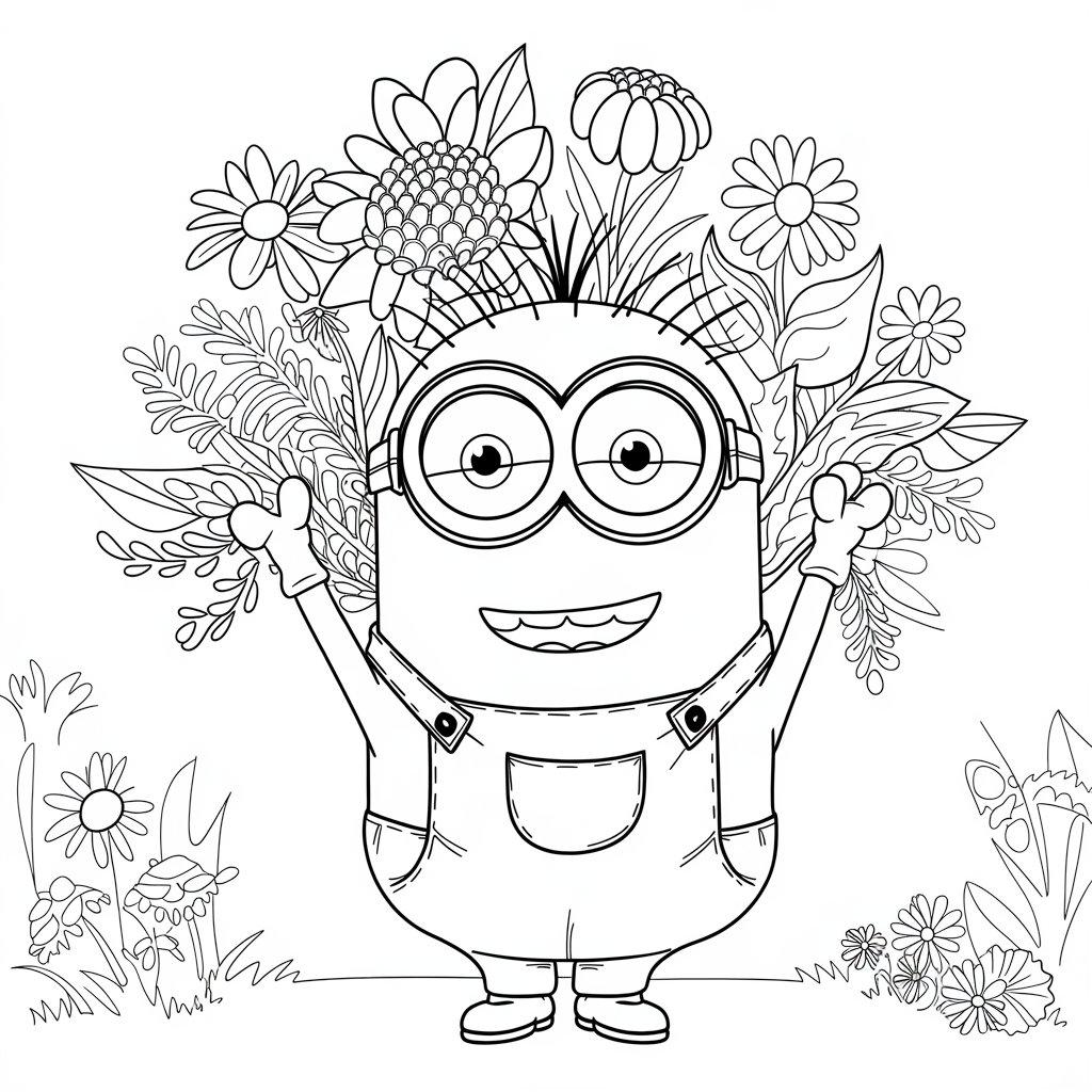 Minion_Holding_a_Flower_Bouquet