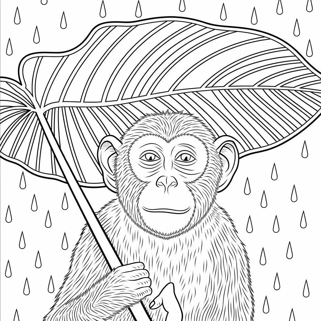 Monkey_Holding_a_Giant_Leaf_Umbrella