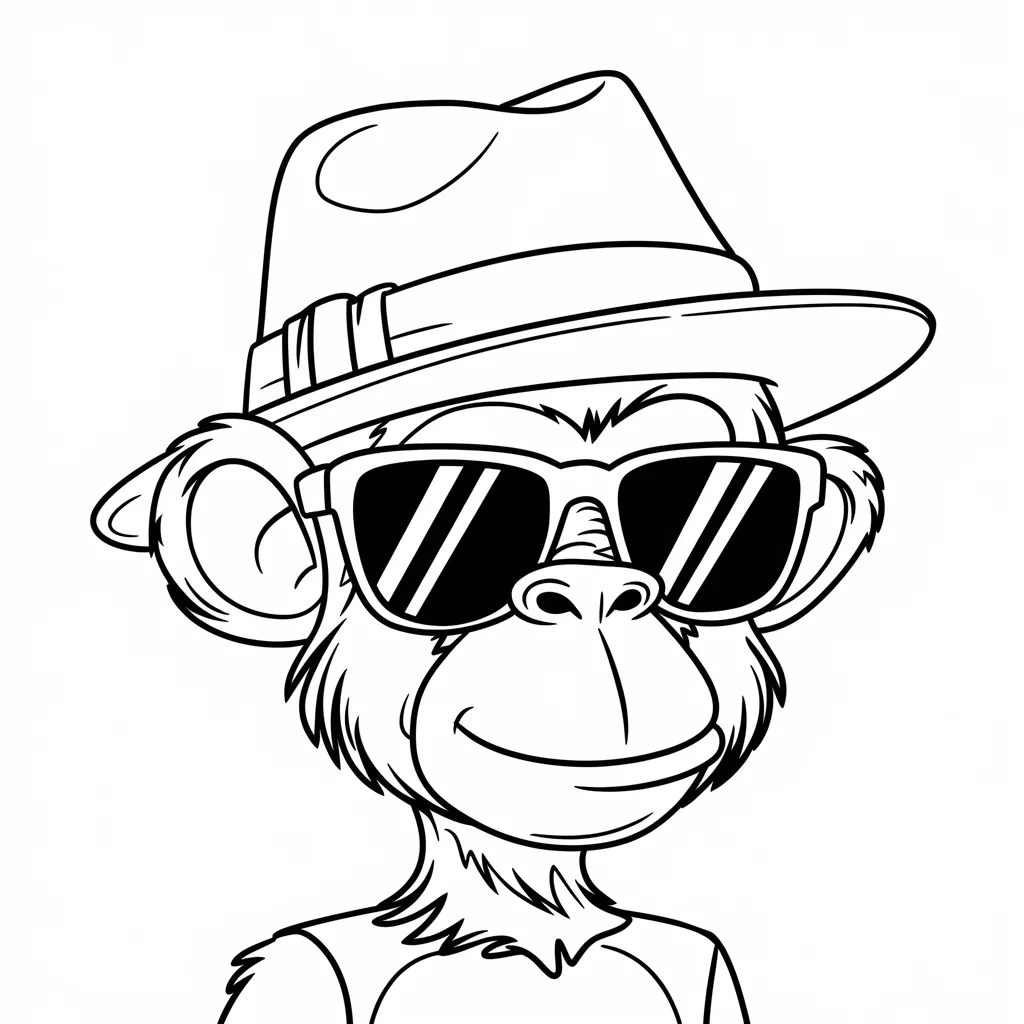 Monkey_Wearing_a_Hat_and_Sunglasses
