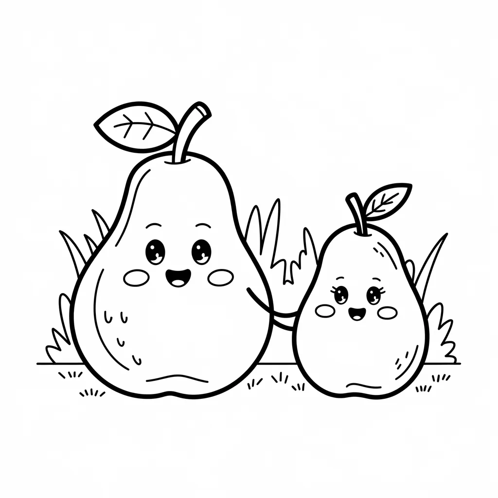 Pear_Family_Big_Pear_Small_Pear_Holding_Hands