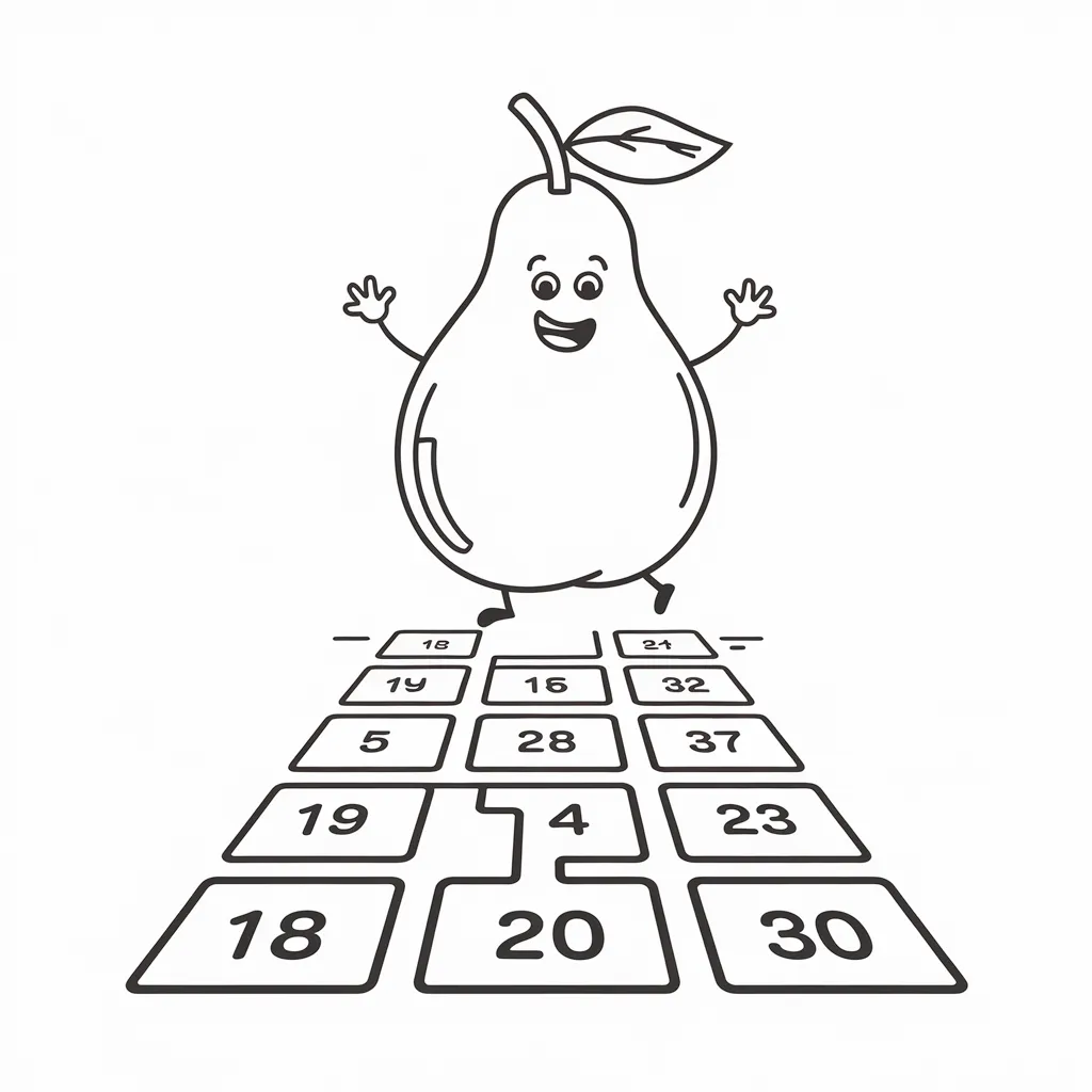 Pear_Playing_Hopscotch