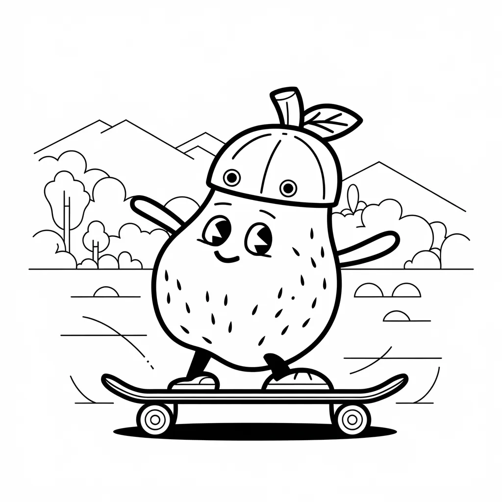 Pear_Riding_a_Skateboard