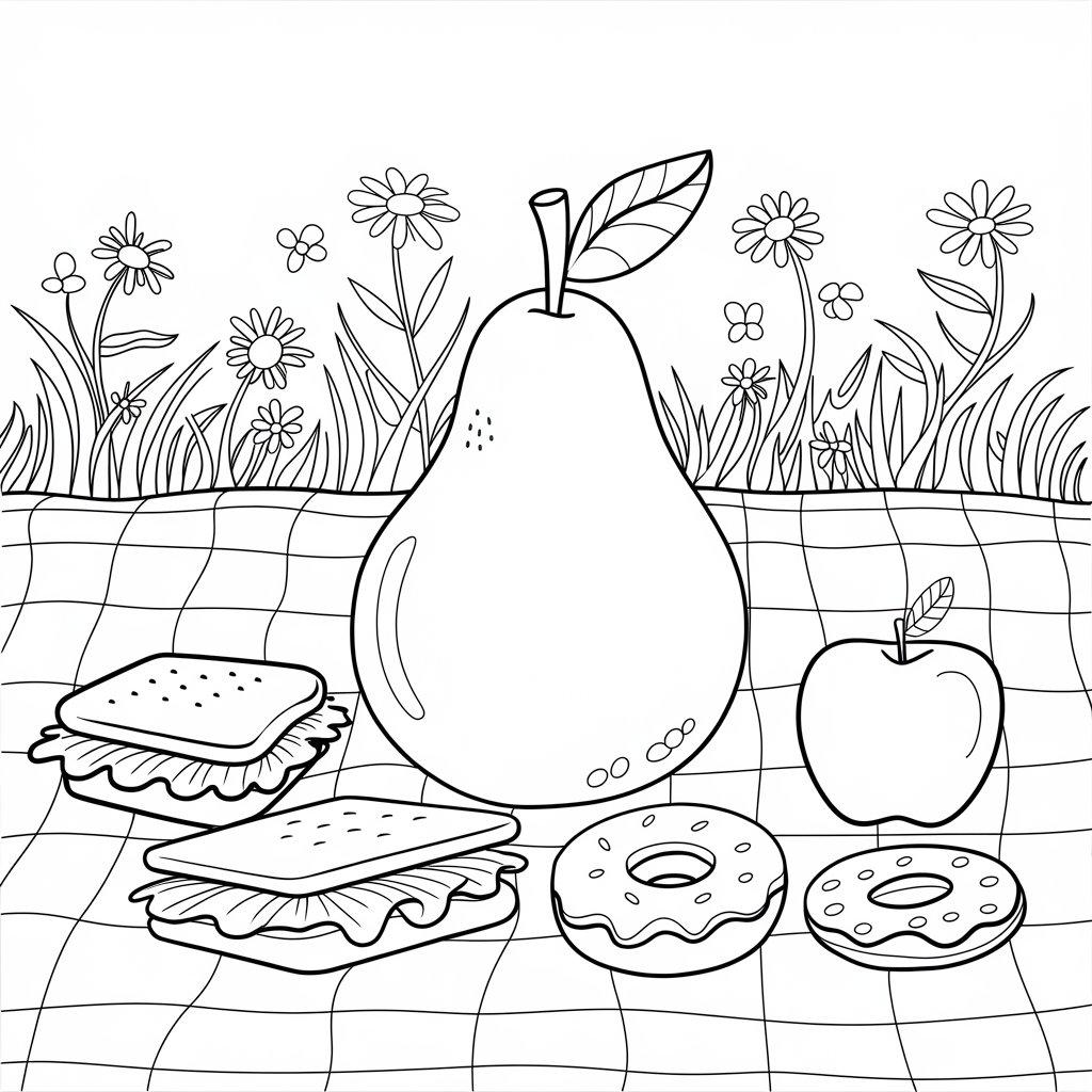 Pear_Sitting_on_a_Picnic_Blanket_with_Snacks