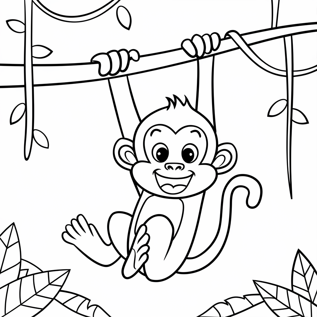 Playful_Monkey_Hanging_from_a_Tree