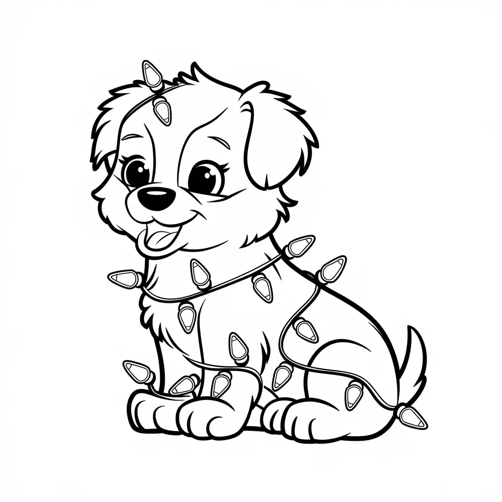 Puppy_with_Christmas_Lights
