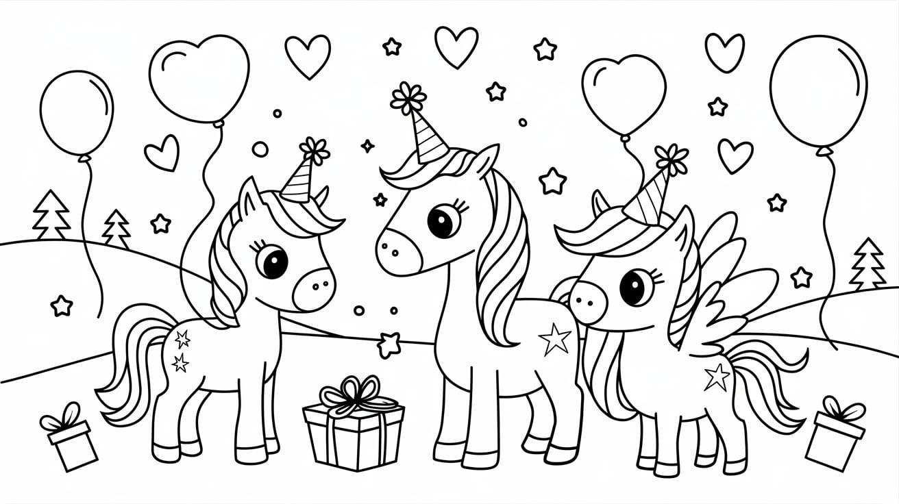 Unicorn_and_Friends_Birthday_Party_Coloring_Page