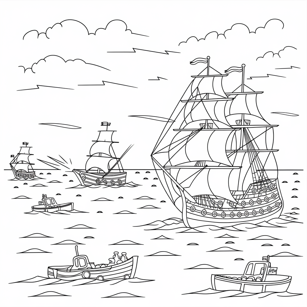 Battleship_and_Sea_Battle_Scene