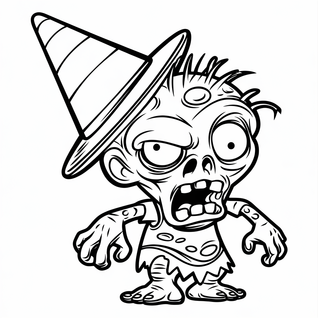 Conehead_Zombie_Coloring_Page