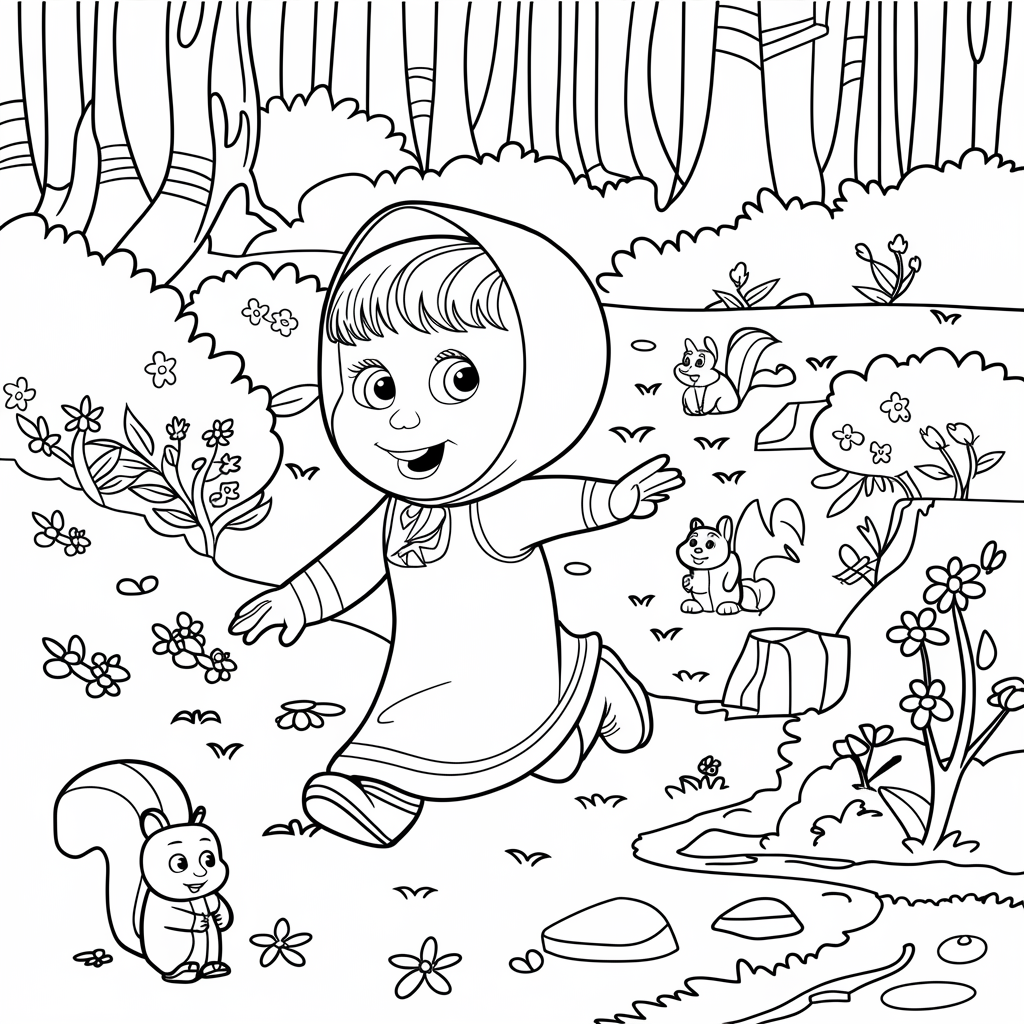 Masha_Playing_in_the_Forest