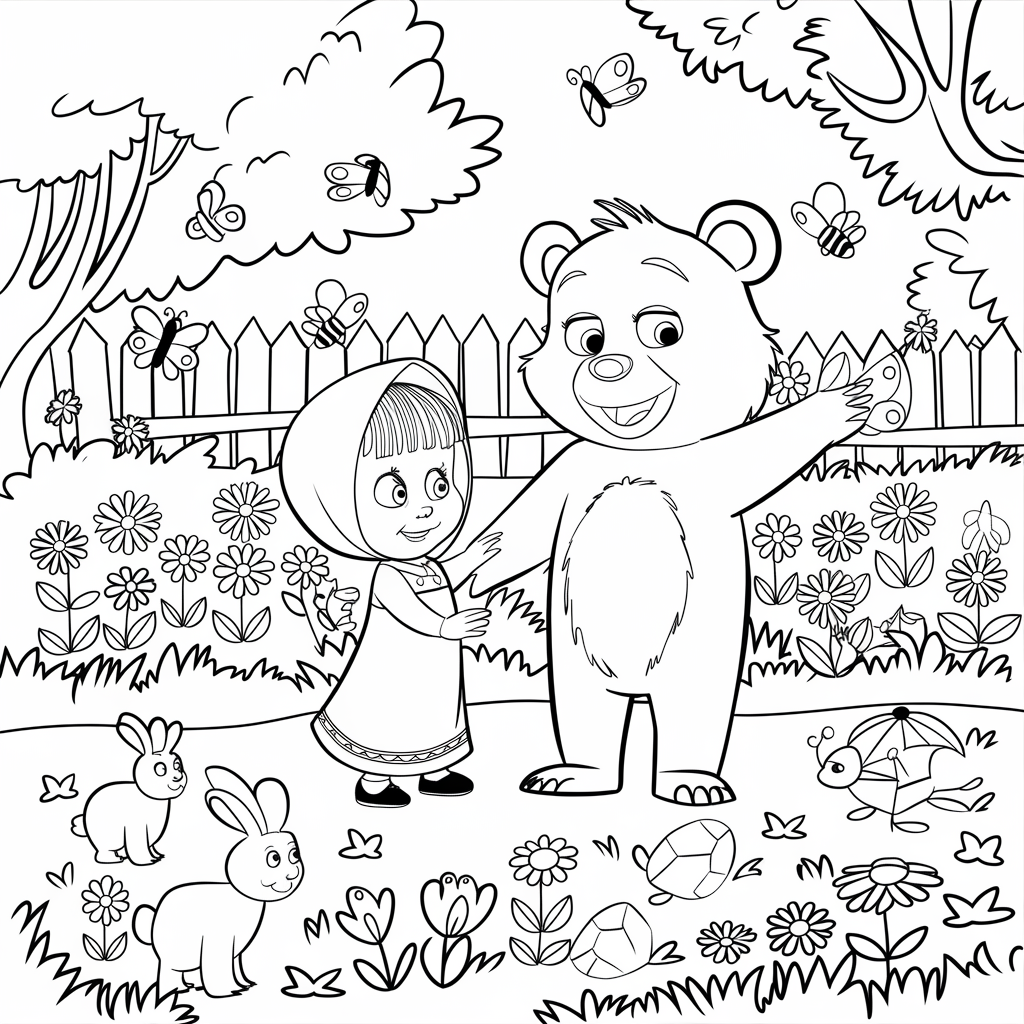 Masha_and_the_Bear_in_the_Garden