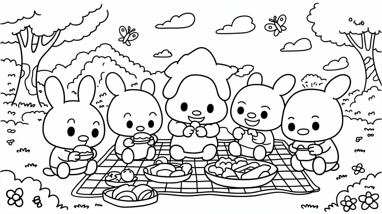 Pochacco_and_Friends_in_a_Picnic_Scene