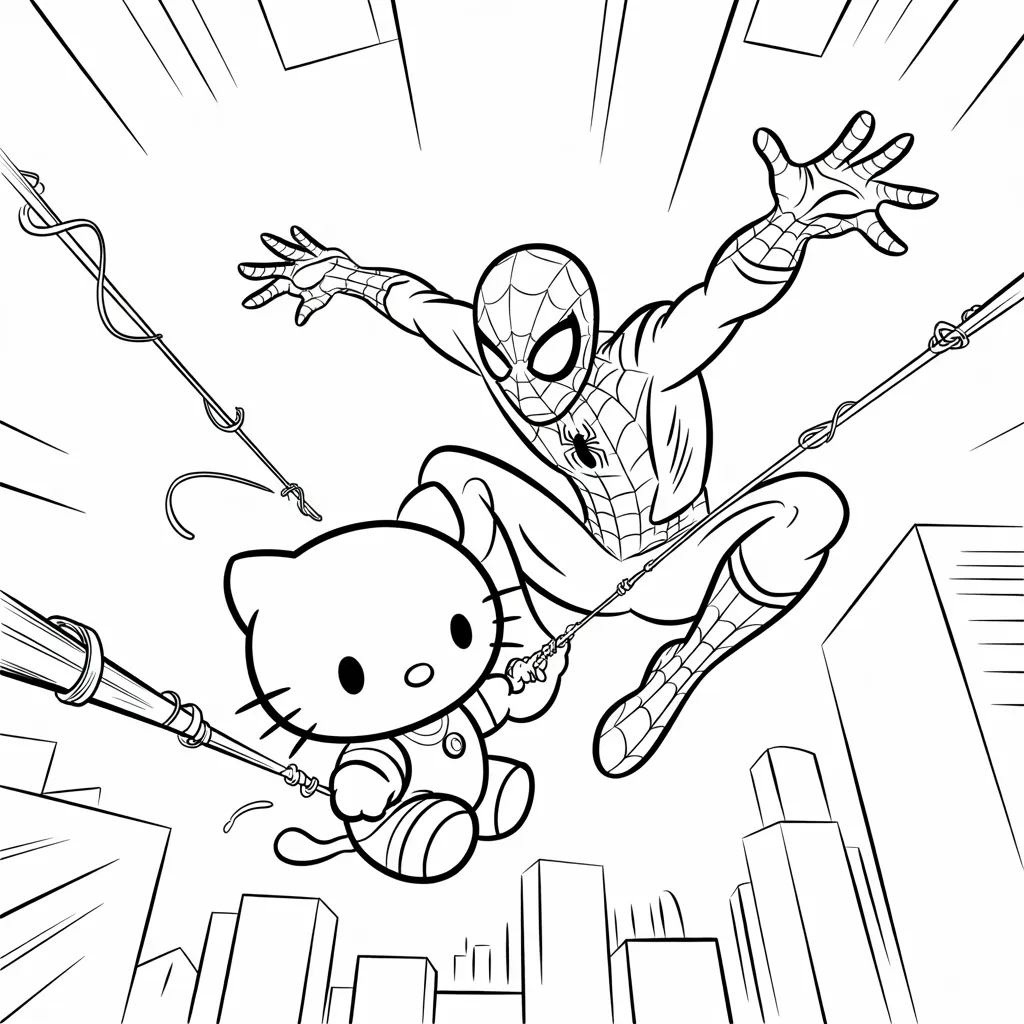 Spider-Man_Saving_Hello_Kitty_from_Danger