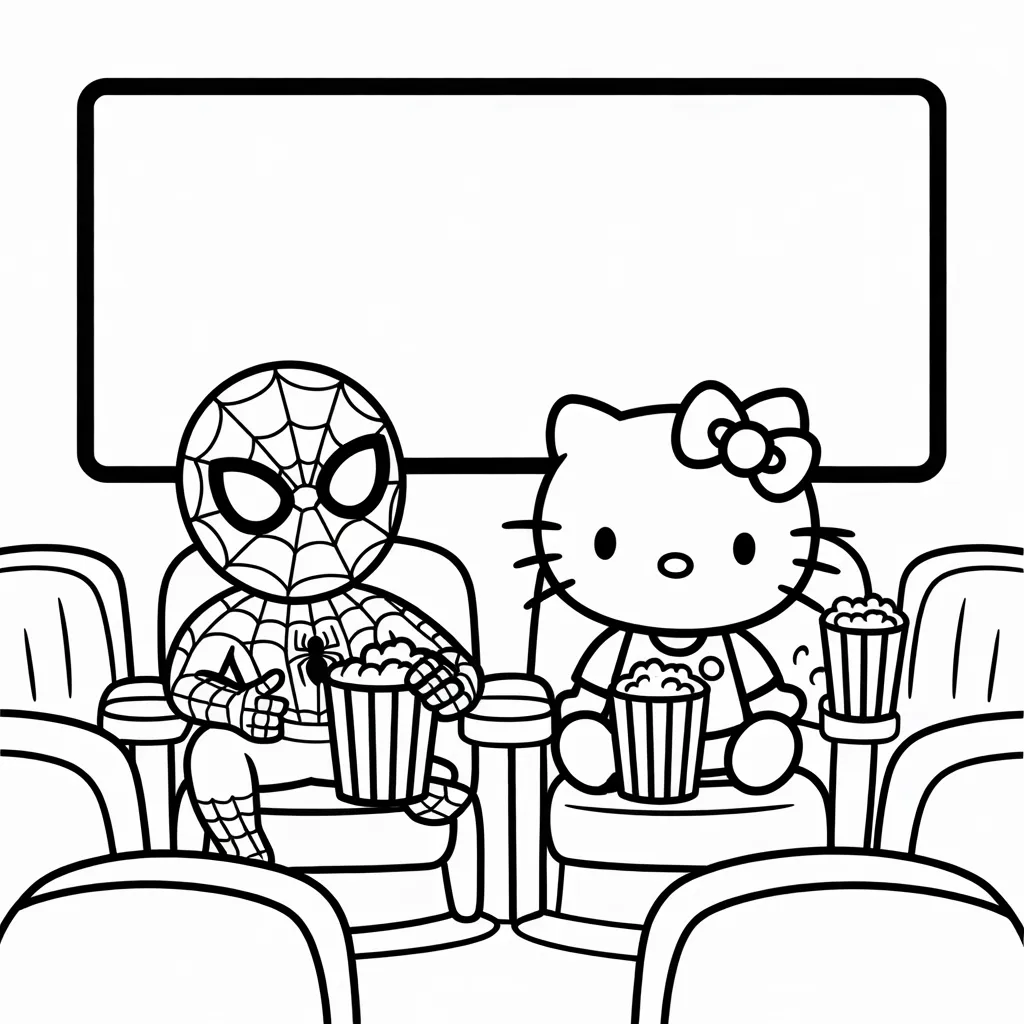 Spider-Man_and_Hello_Kitty_at_the_Movies