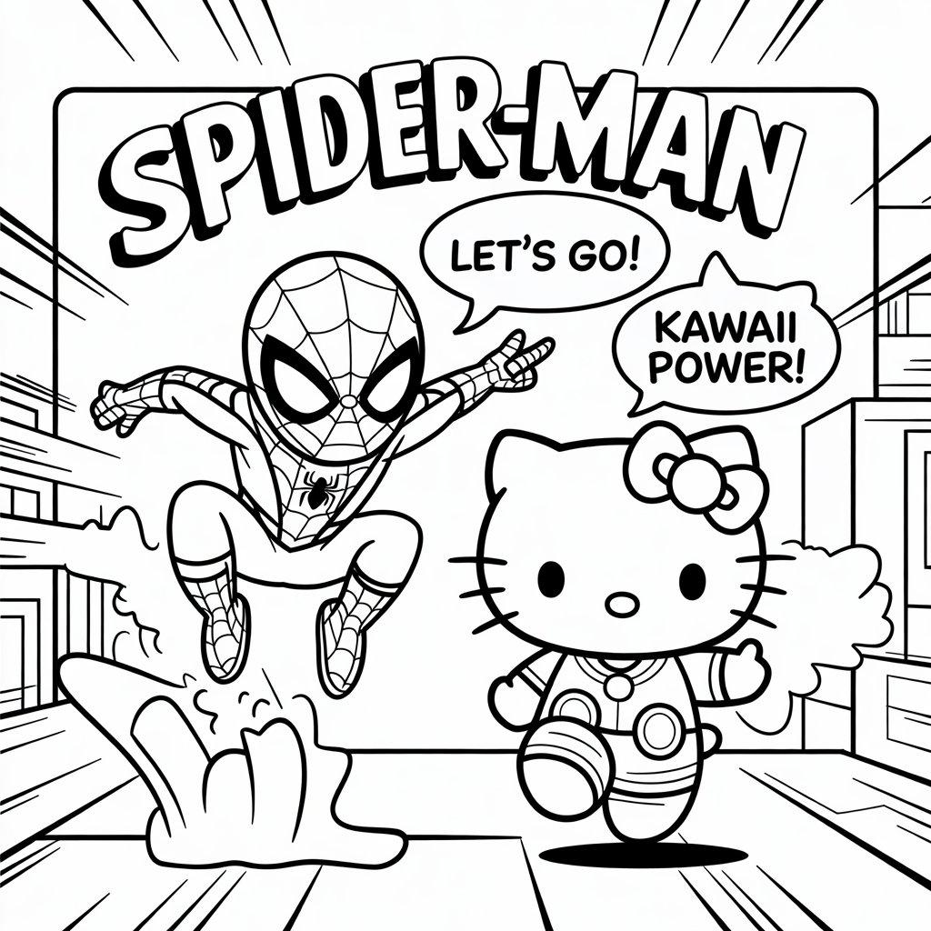 Spider-Man_and_Hello_Kitty_in_a_Comic_Book