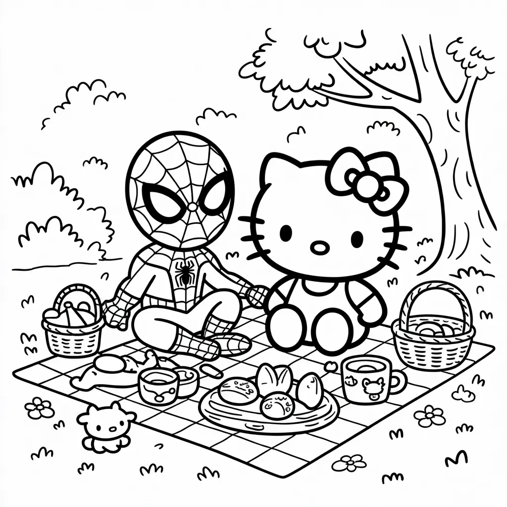 Spider-Man_and_Hello_Kitty_on_a_Picnic