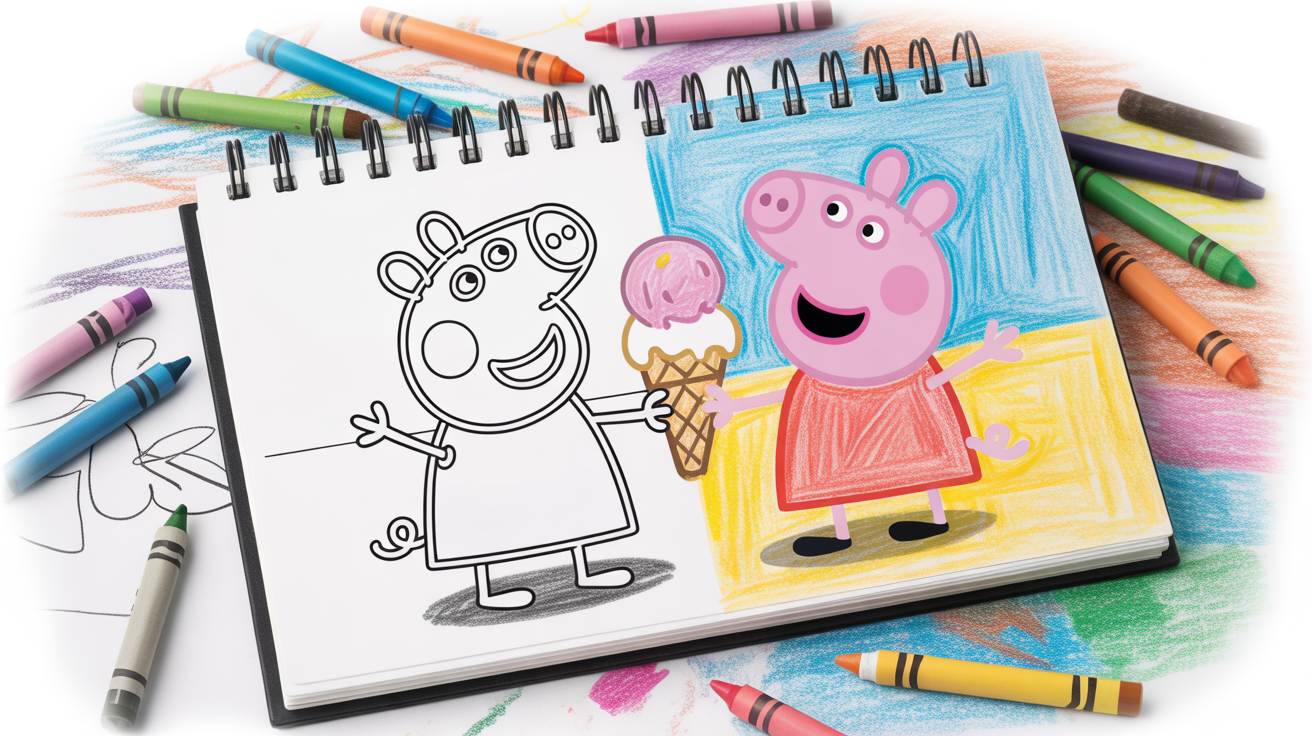 21 Peppa Pig Ice Cream Coloring Pages