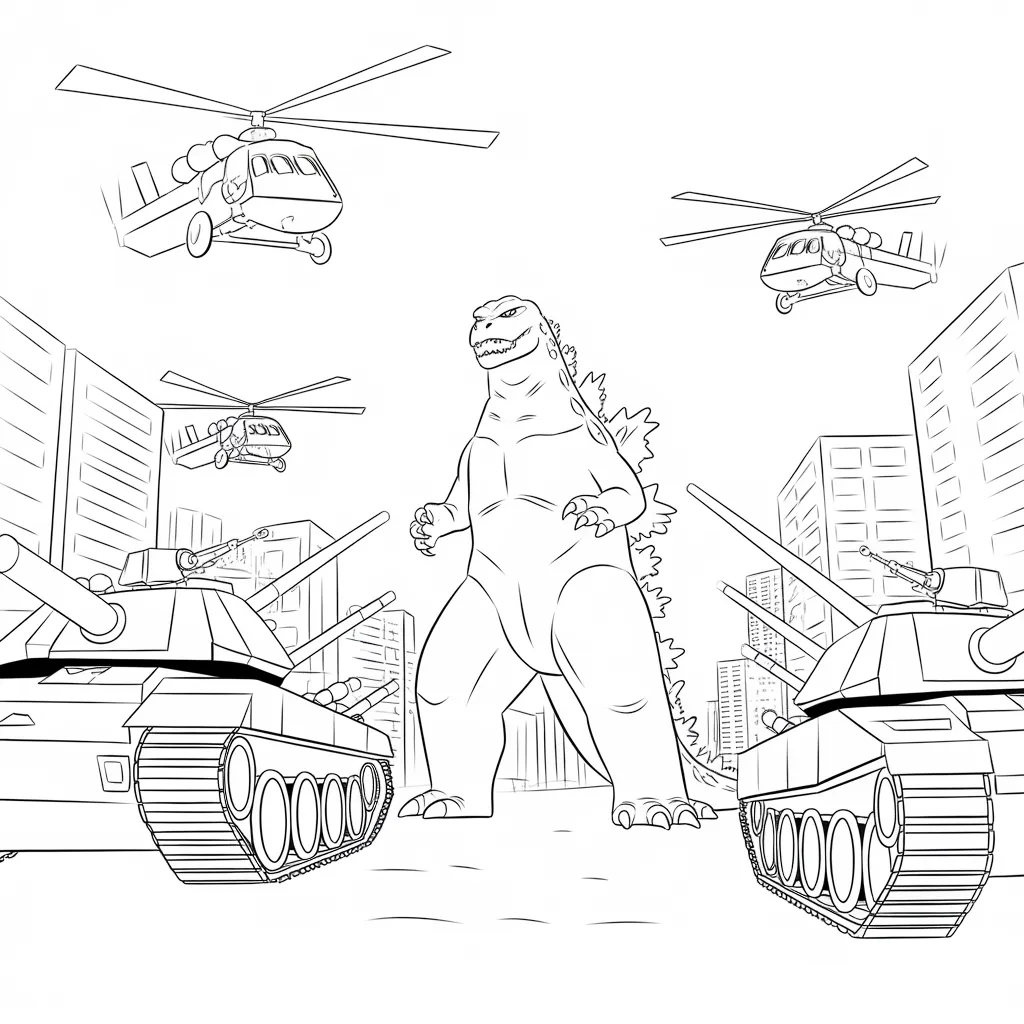 Godzilla_vs_Military_Tanks