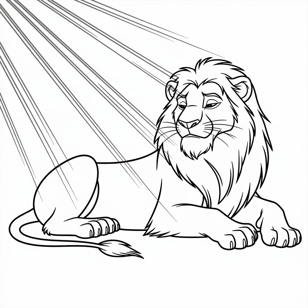 Mufasa Lying Peacefully in the Sun