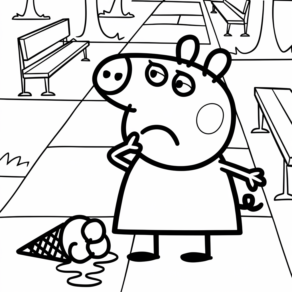 Peppa Pig Dropping Her Ice Cream
