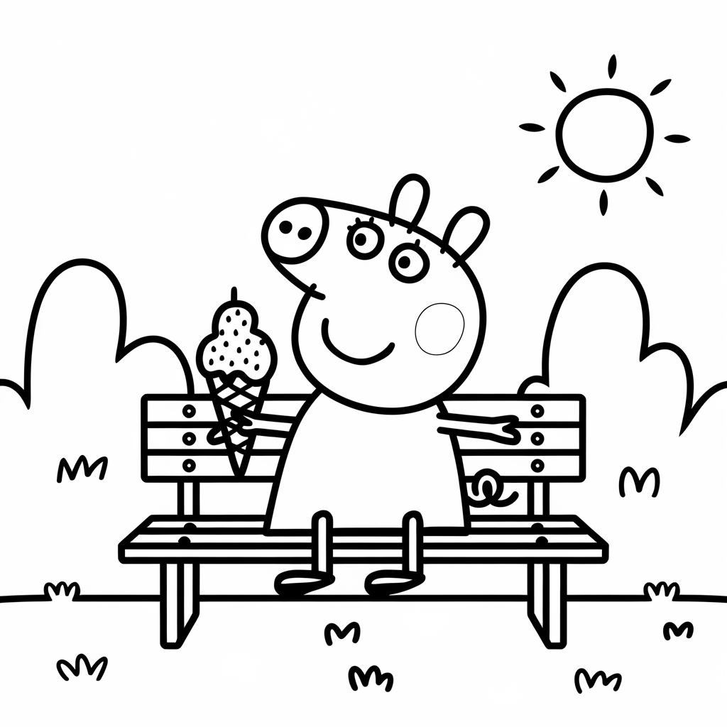 Peppa Pig Eating an Ice Cream Cone