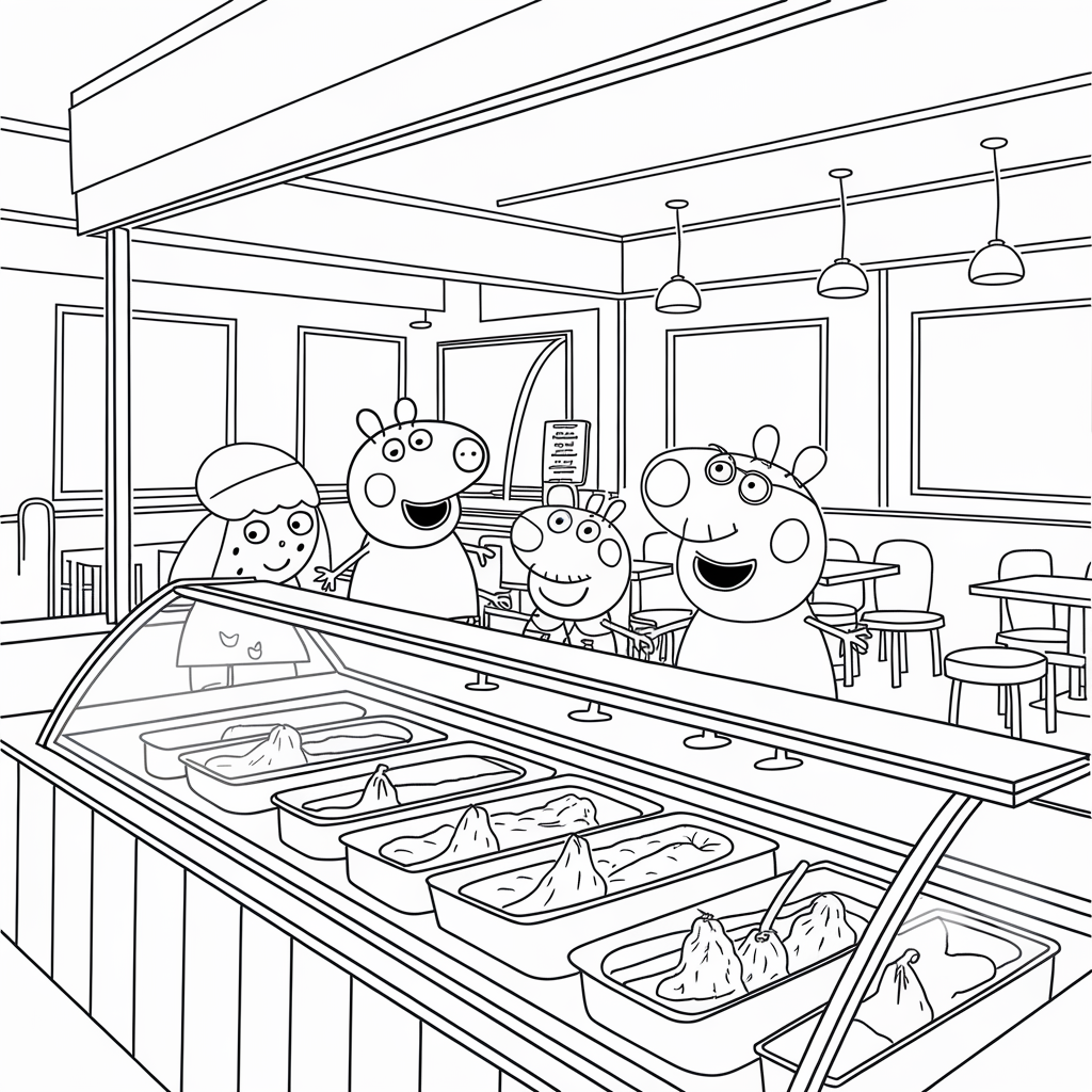 Peppa and Friends in an Ice Cream Shop